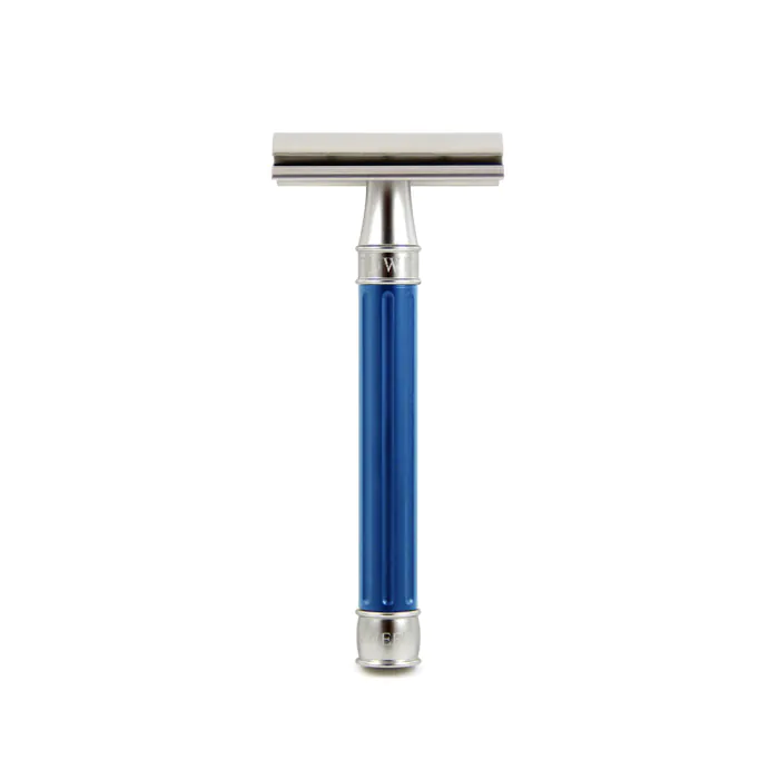 Edwin Jagger 3ONE6 Double Edge Safety Razor Stainless Steel Anodised Blue