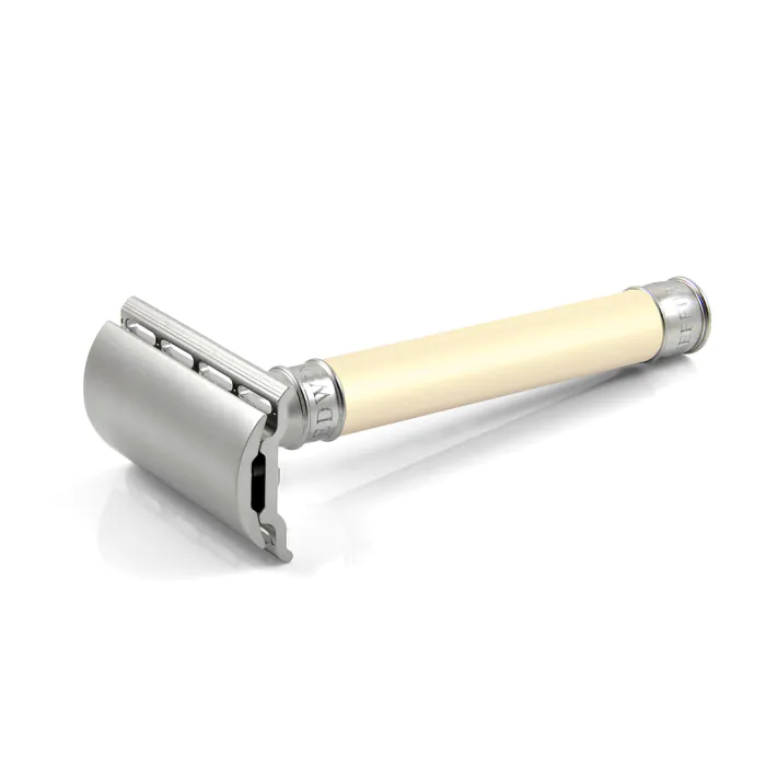 Edwin Jagger 3ONE6 Double Edge Safety Razor Stainless Steel Imitation Ivory