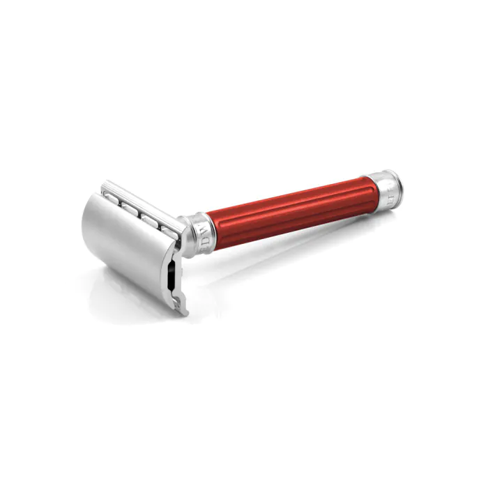 Edwin Jagger 3ONE6 Double Edge Safety Razor Stainless Steel Anodised Red