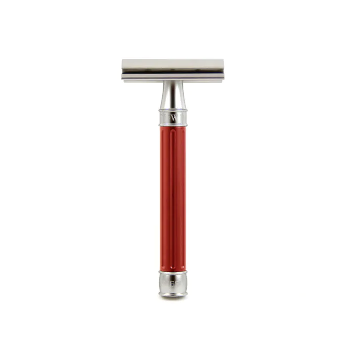 Edwin Jagger 3ONE6 Double Edge Safety Razor Stainless Steel Anodised Red
