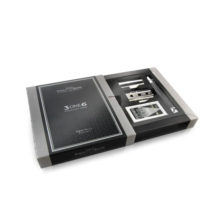 Edwin Jagger 3ONE6 Double Edge Safety Razor Stainless Steel Anodised Gunmetal