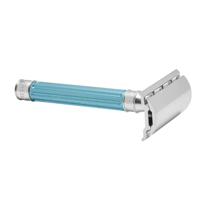 Edwin Jagger 3ONE6 Double Edge Safety Razor Stainless Steel Anodised Light Blue