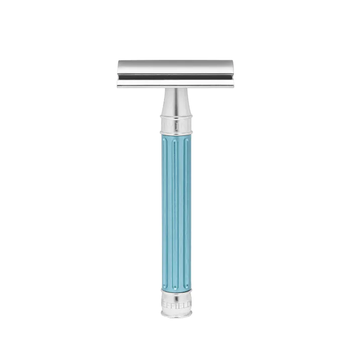 Edwin Jagger 3ONE6 Double Edge Safety Razor Stainless Steel Anodised Light Blue