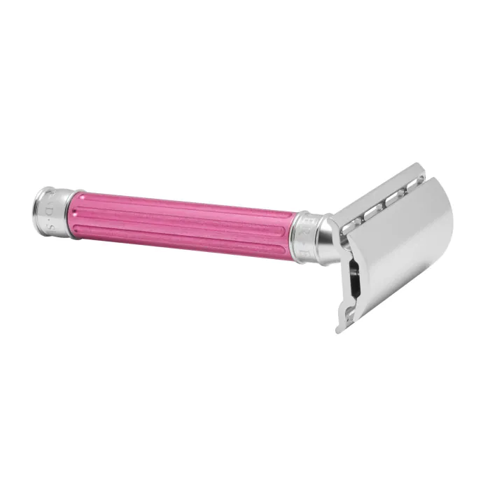 Edwin Jagger 3ONE6 Double Edge Safety Razor Stainless Steel Anodised Pink