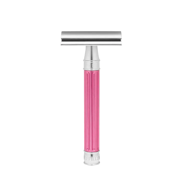 Edwin Jagger 3ONE6 Double Edge Safety Razor Stainless Steel Anodised Pink