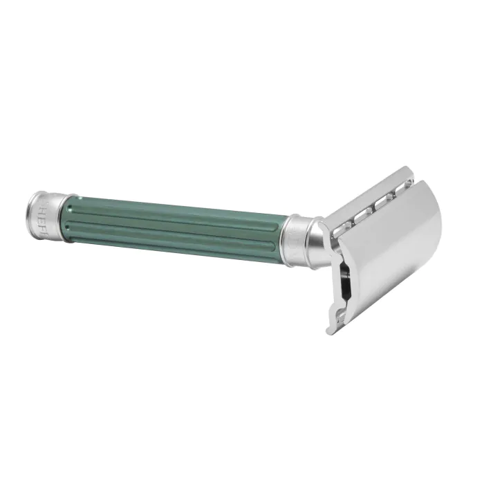 Edwin Jagger 3ONE6 Double Edge Safety Razor Stainless Steel Anodised Green