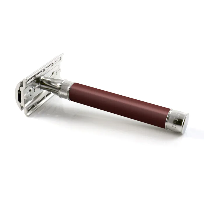 Edwin Jagger 3ONE6 Double Edge Safety Razor Stainless Steel Burgundy