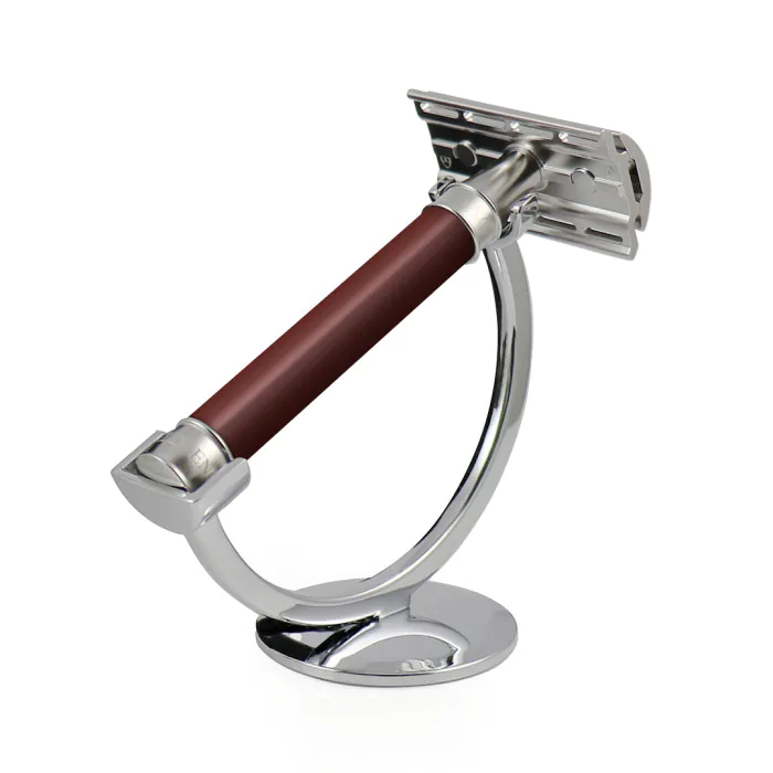 Edwin Jagger 3ONE6 Double Edge Safety Razor Stainless Steel Burgundy