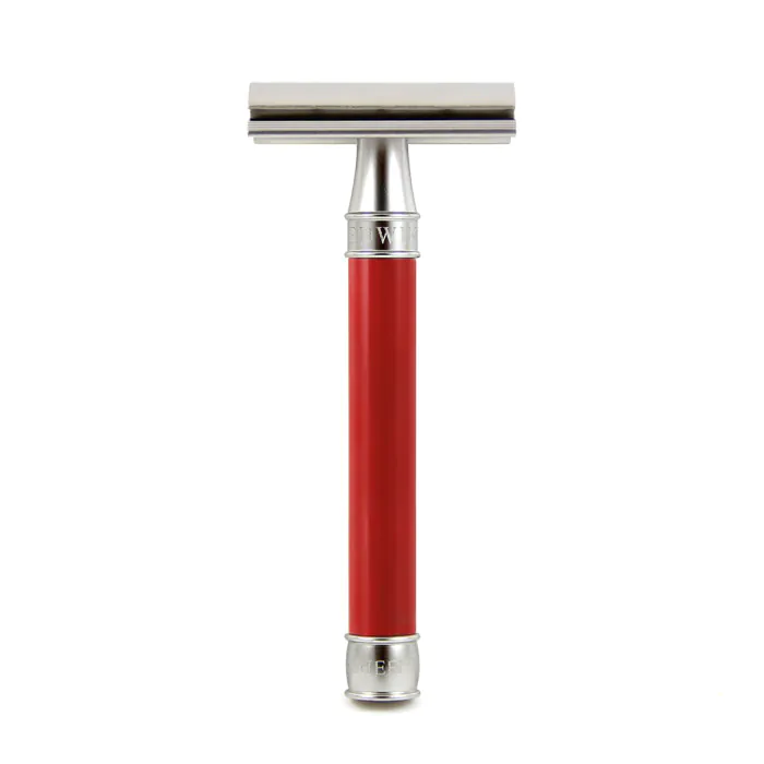 Edwin Jagger 3ONE6 Double Edge Safety Razor Stainless Steel Red