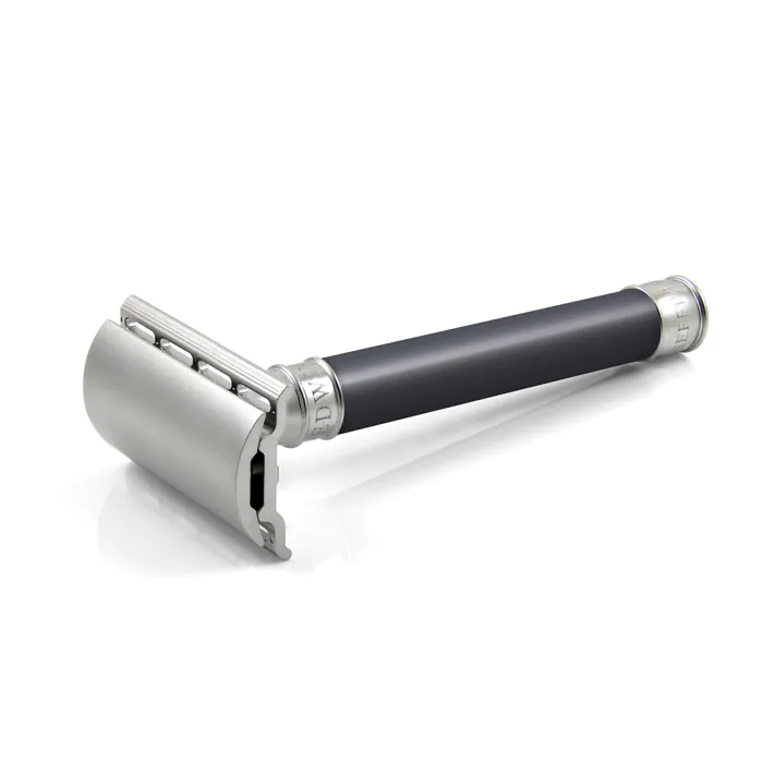 Edwin Jagger 3ONE6 Double Edge Safety Razor Stainless Steel Grey-Blue