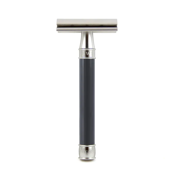 Edwin Jagger 3ONE6 Double Edge Safety Razor Stainless Steel Grey-Blue