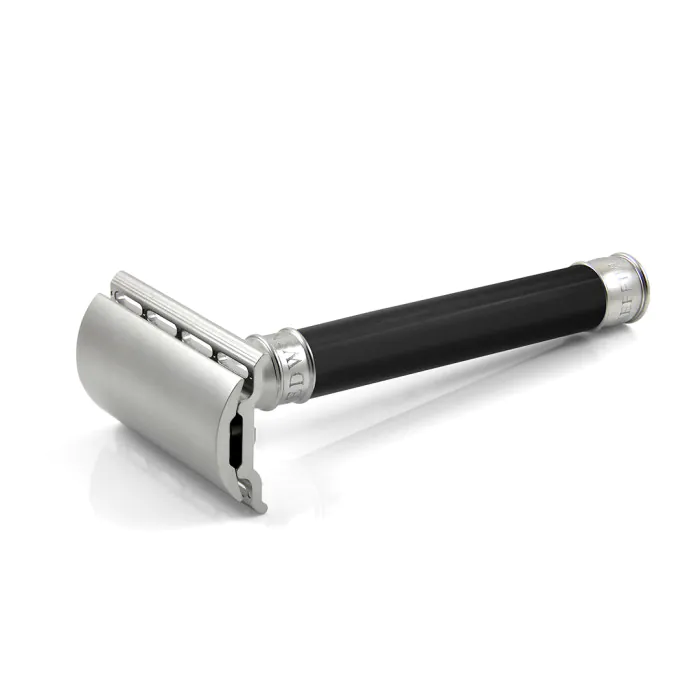 Edwin Jagger 3ONE6 Double Edge Safety Razor Stainless Steel Imitation Ebony