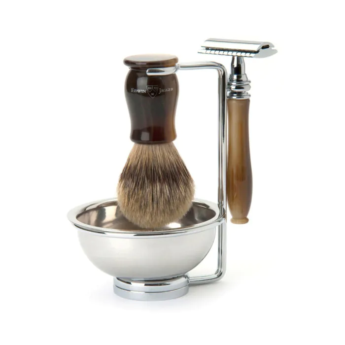 Edwin Jagger 4pc Chatsworth Imitation Light Horn Set (DE)