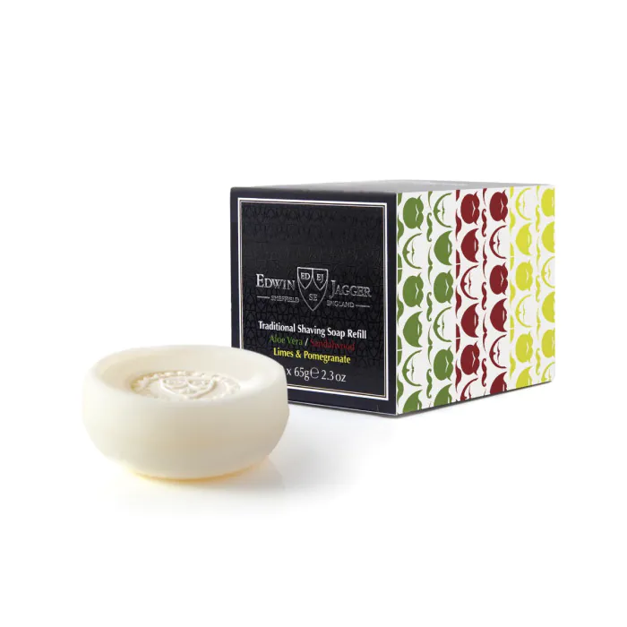Edwin Jagger Aloe Vera Sandalwood Limes & Pomegranate 65g Shaving Soap 3 Pack