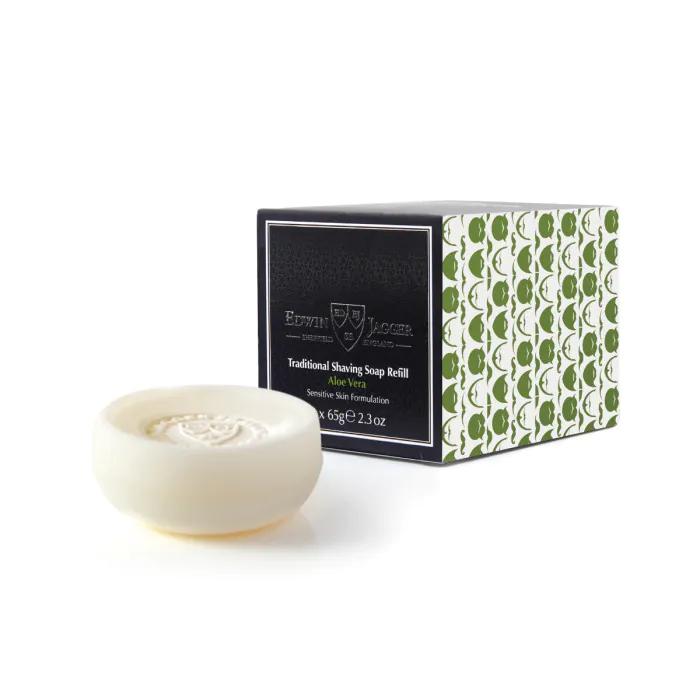 Edwin Jagger Aloe Vera Shaving Soap Refill 65g (3 Pack)
