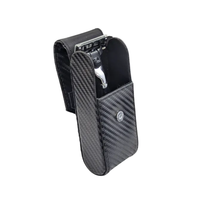 Edwin Jagger Black Carbon Fibre Razor Case (Mach3 Or Fusion)
