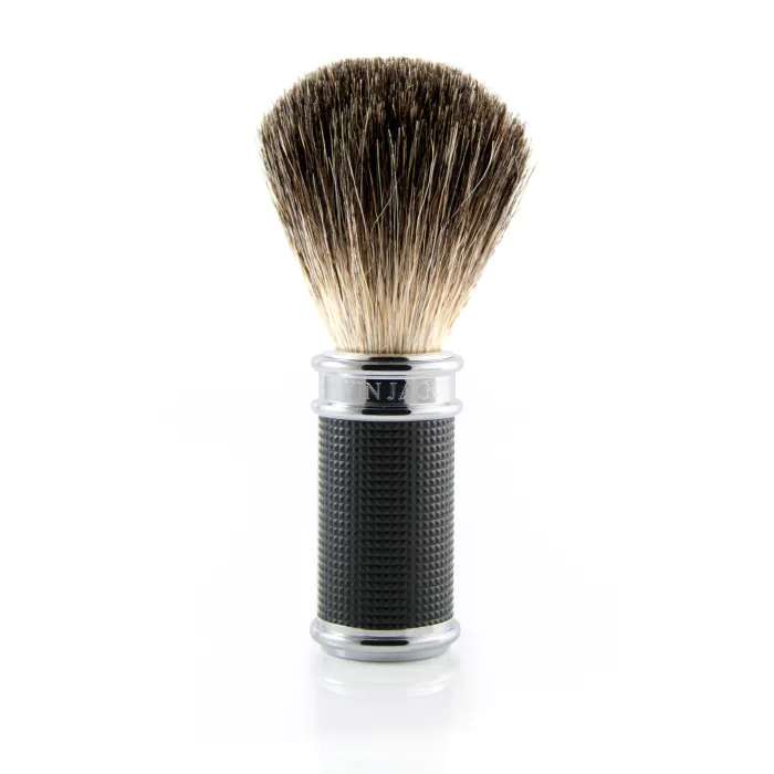 Edwin Jagger Black/Chrome 3D Diamond Shaving Brush Pure Badger