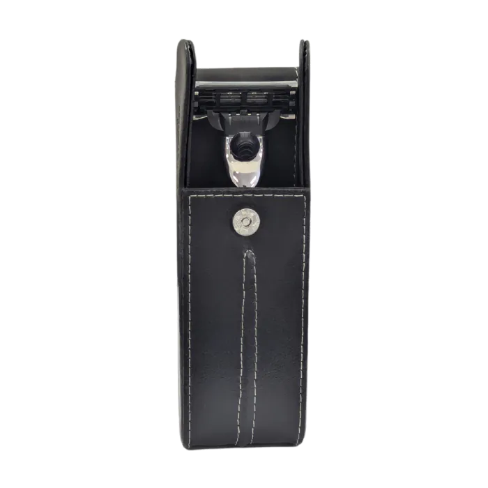 Edwin Jagger Black Leather Razor Case (Mach3 Or Fusion)