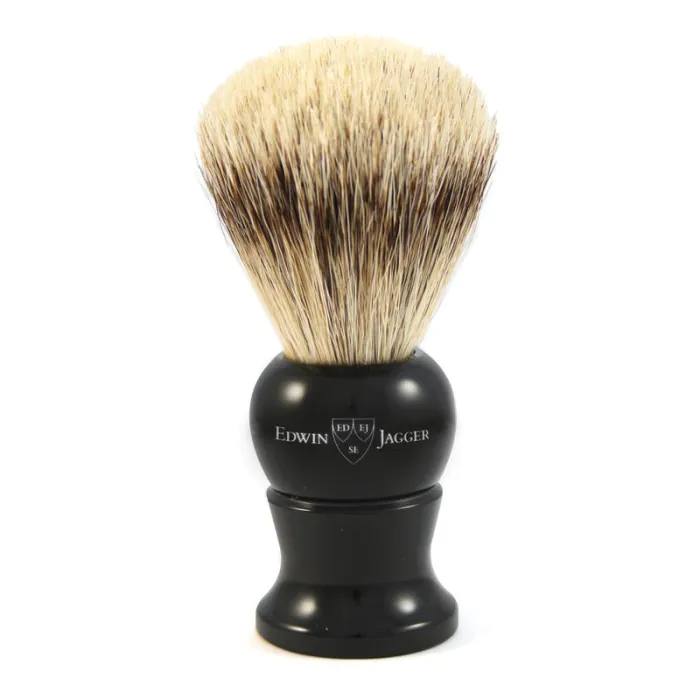 Edwin Jagger Black Shaving Brush (Super Badger)
