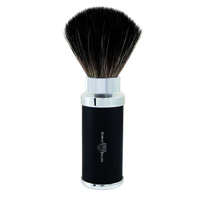 Edwin Jagger Black Travel Shaving Brush (Black Synthetic)