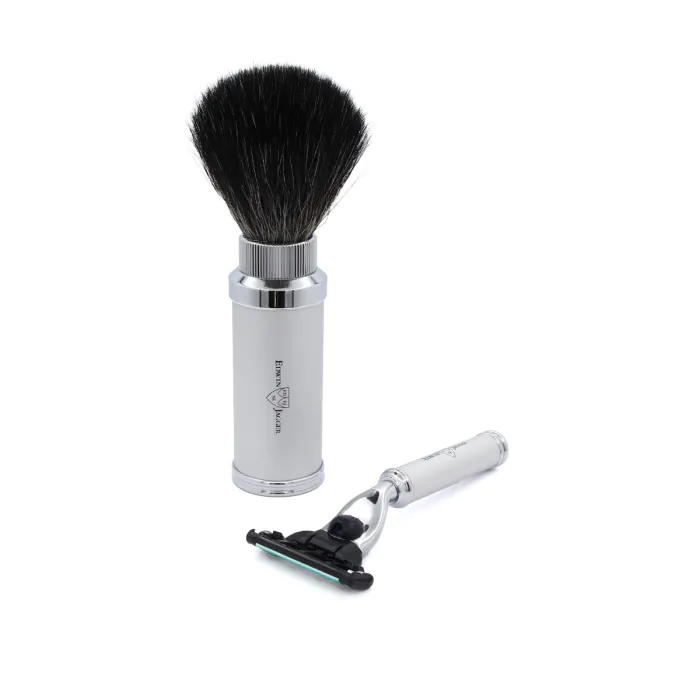 Edwin Jagger Brown Leather Travel Kit (Mach3)