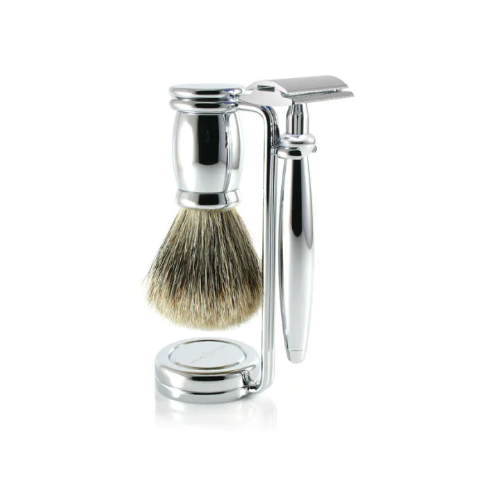 Edwin Jagger Bulbous Double Edge Safety Razor Shaving Set – 3-Piece