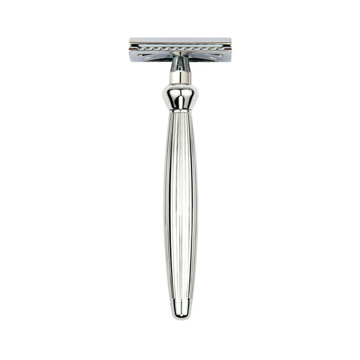 Edwin Jagger Bulbous Lined DE Safety Razor & Feather Blades (Closed Comb)