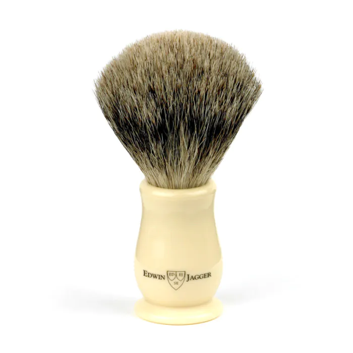 Edwin Jagger Chatsworth Imitation Ivory Shaving Brush (Best Badger)