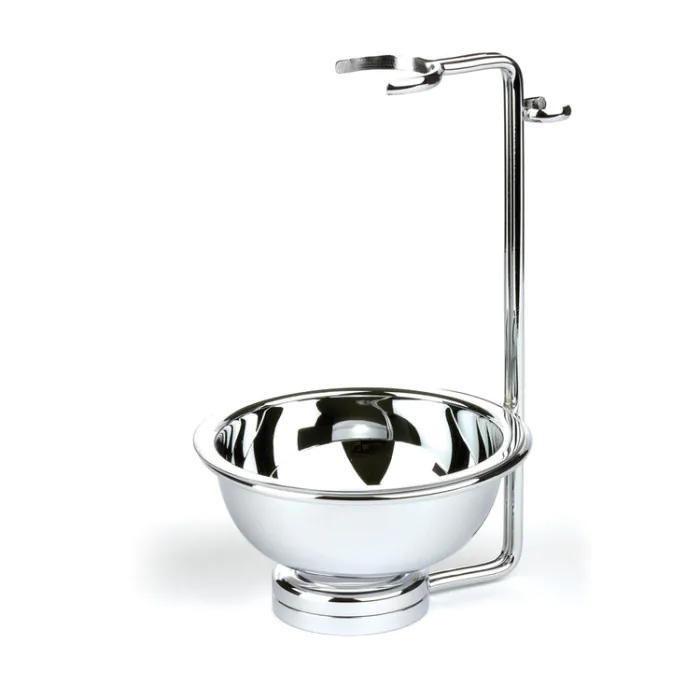 Edwin Jagger Chrome Double Wire Razor Brush & Bowl Stand