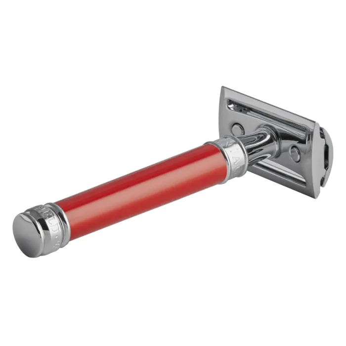 Edwin Jagger DE81 Double Edge Safety Razor Long Red