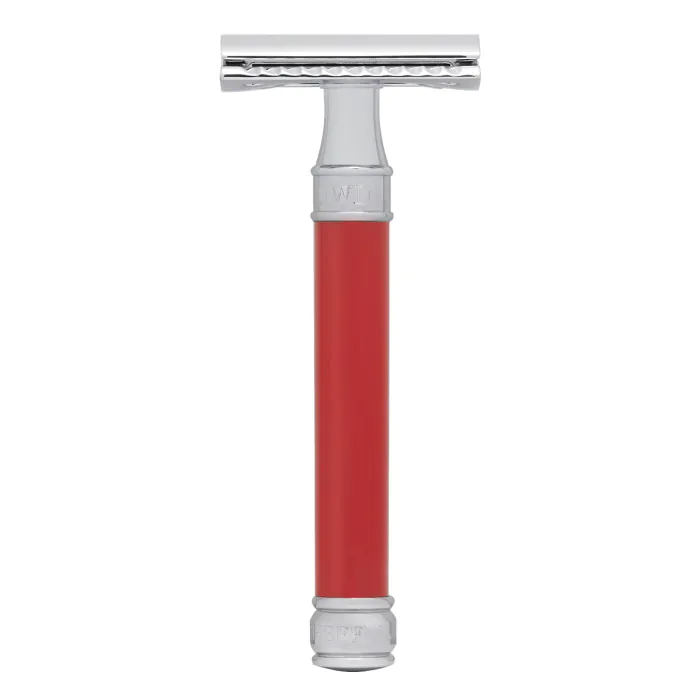Edwin Jagger DE81 Double Edge Safety Razor Long Red