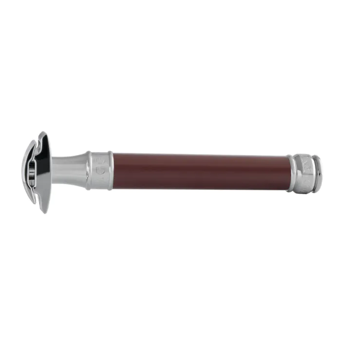 Edwin Jagger DE812 Double Edge Safety Razor Long Burgundy