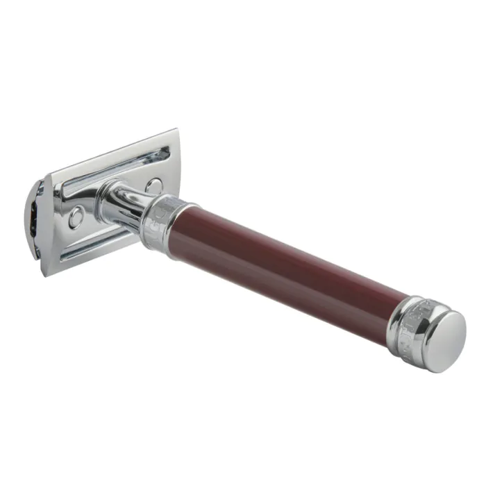Edwin Jagger DE812 Double Edge Safety Razor Long Burgundy