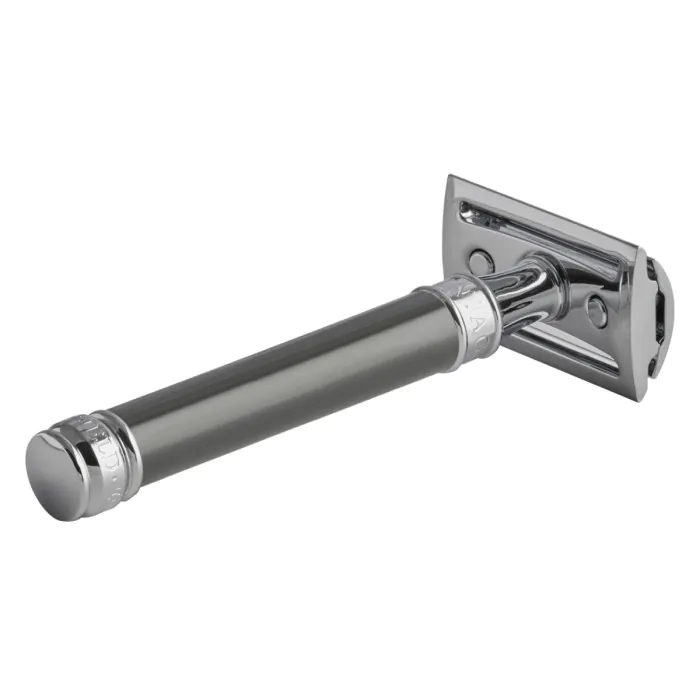 Edwin Jagger DE85 Double Edge Safety Razor Long Grey