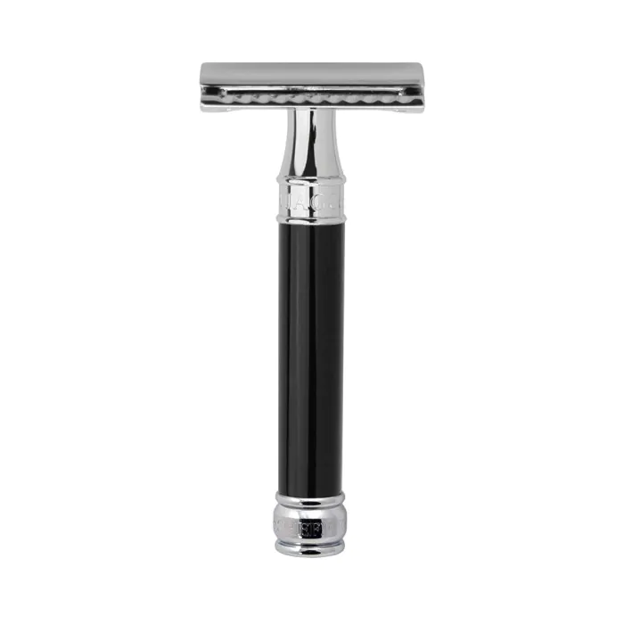 Edwin Jagger DE86 Black Razor And Cream Gift Set (Sandalwood)
