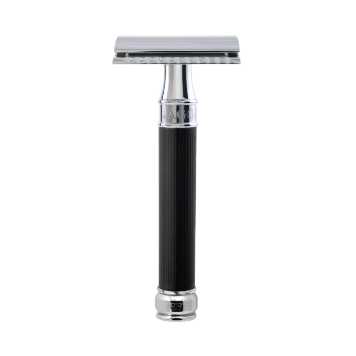 Edwin Jagger DE86 Double Edge Safety Razor Rubber Coated Black