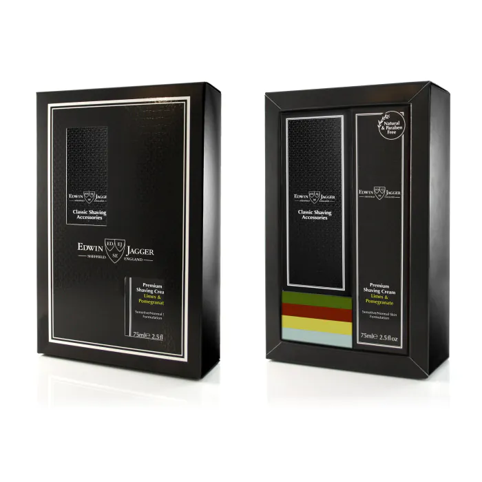 Edwin Jagger DE87 Imitation Ivory Razor and Cream Gift Set (Limes & Pomegranate)