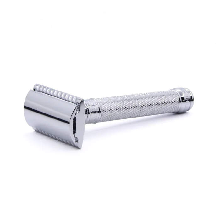 Edwin Jagger DE89 Double Edge Safety Razor Chrome Knurled