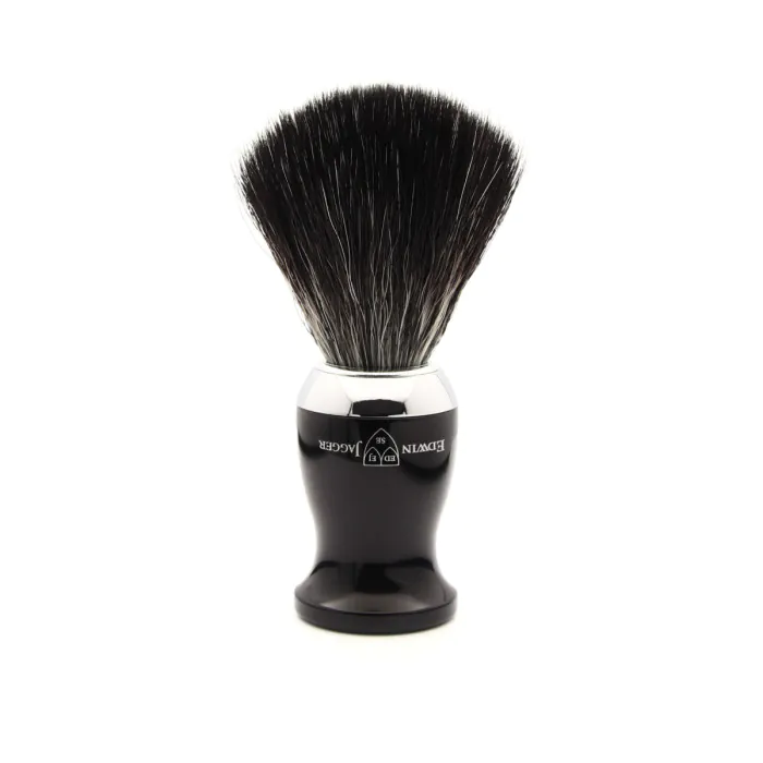 Edwin Jagger Double Edge Safety Razor Shaving Set Imitation Ebony 3pc (Black Synthetic)