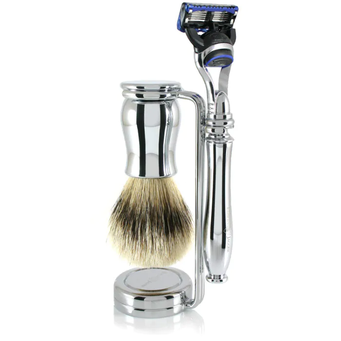Edwin Jagger Gillette® Fusion® ProGlide® Razor Shaving Set Chatsworth Chrome 3pc