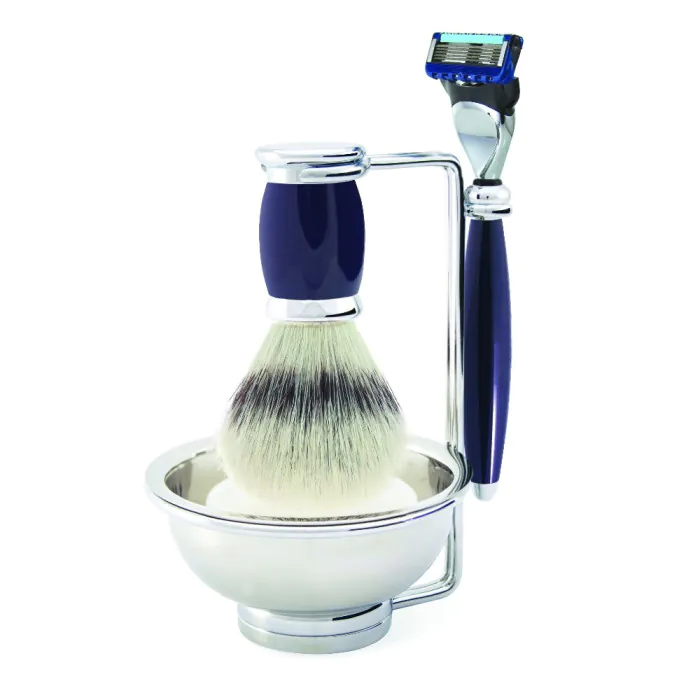 Edwin Jagger Gillette® Fusion® ProGlide® Razor Shaving Set Bulbous Blue 4pc