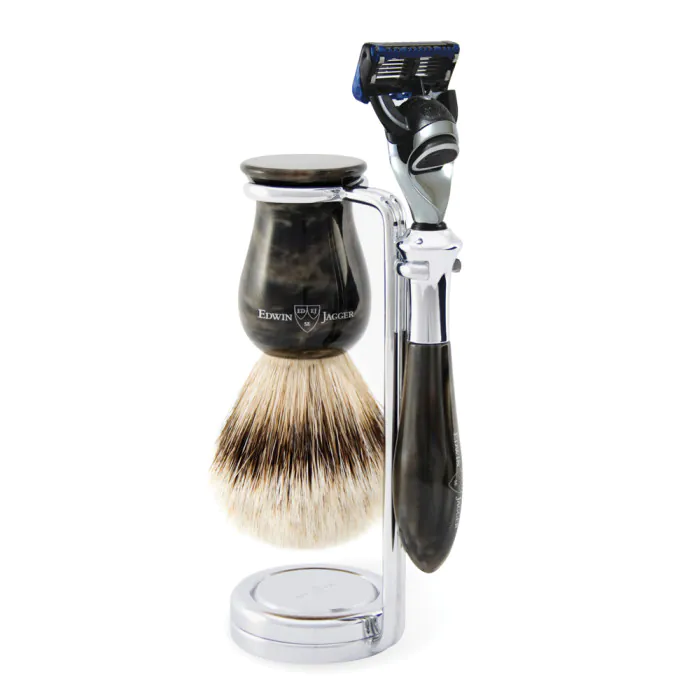 Edwin Jagger Gillette® Fusion® ProGlide® Razor Shaving Set Plaza Imitation Marble Black 3pc