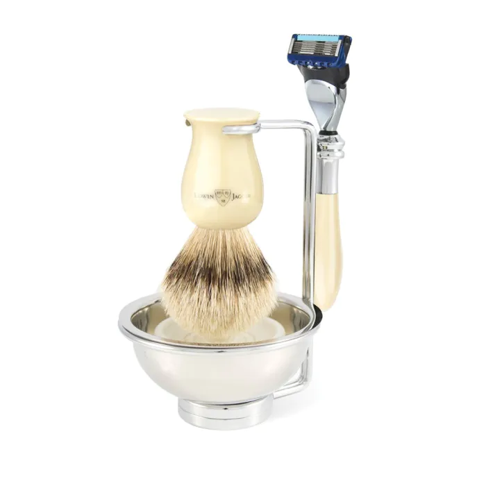 Edwin Jagger Gillette® Fusion® ProGlide® Razor Shaving Set Plaza Imitation Ivory 4pc