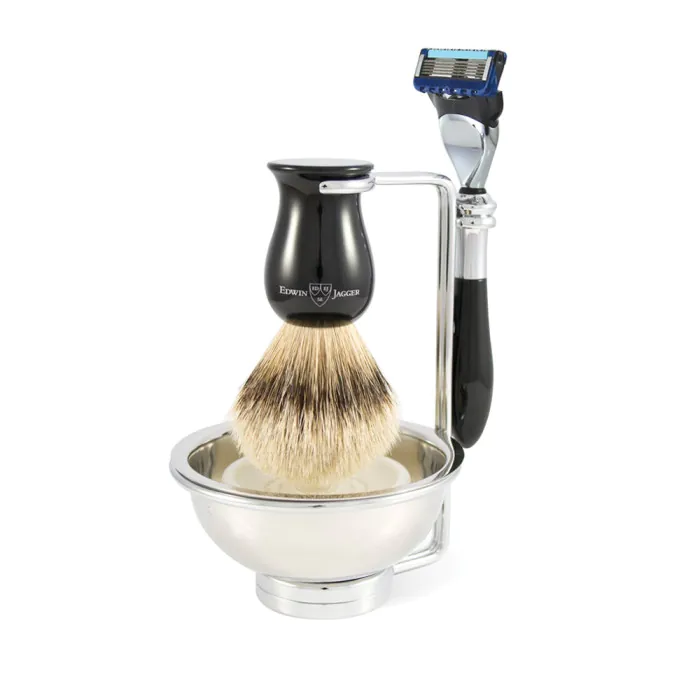 Edwin Jagger Gillette® Fusion® ProGlide® Razor Shaving Set Plaza Imitation Ebony 4pc