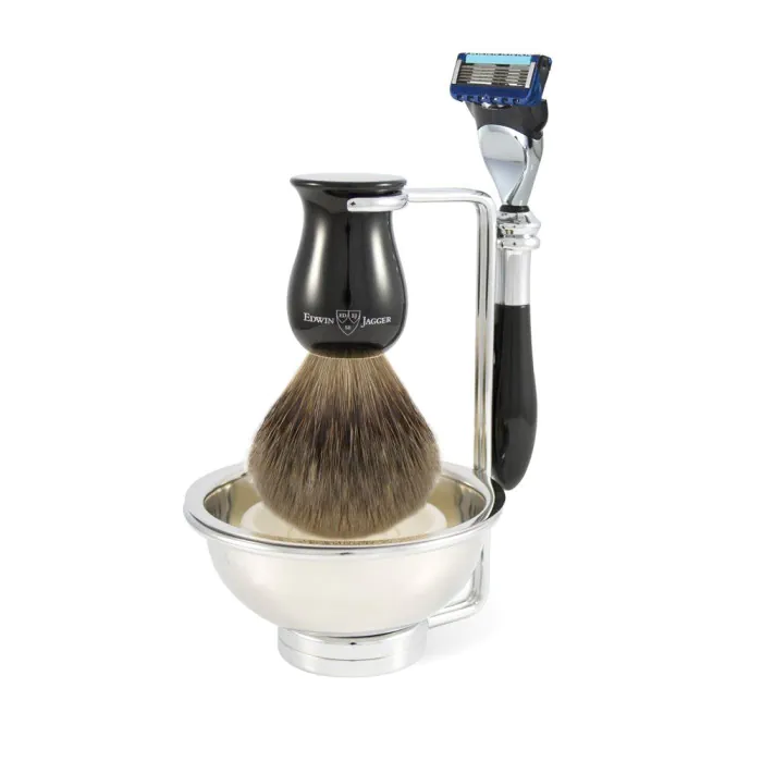 Edwin Jagger Gillette® Fusion® ProGlide® Razor Shaving Set Plaza Imitation Ebony 4pc