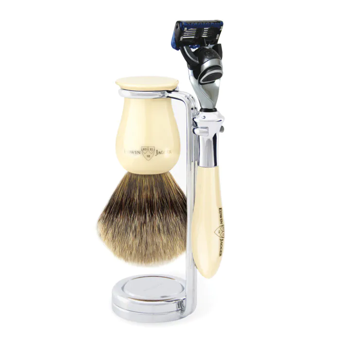 Edwin Jagger Gillette® Fusion® ProGlide® Razor Shaving Set Plaza Imitation Ivory 3pc