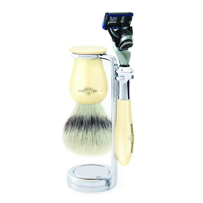 Edwin Jagger Gillette® Fusion® ProGlide® Razor Shaving Set Plaza Imitation Ivory 3pc