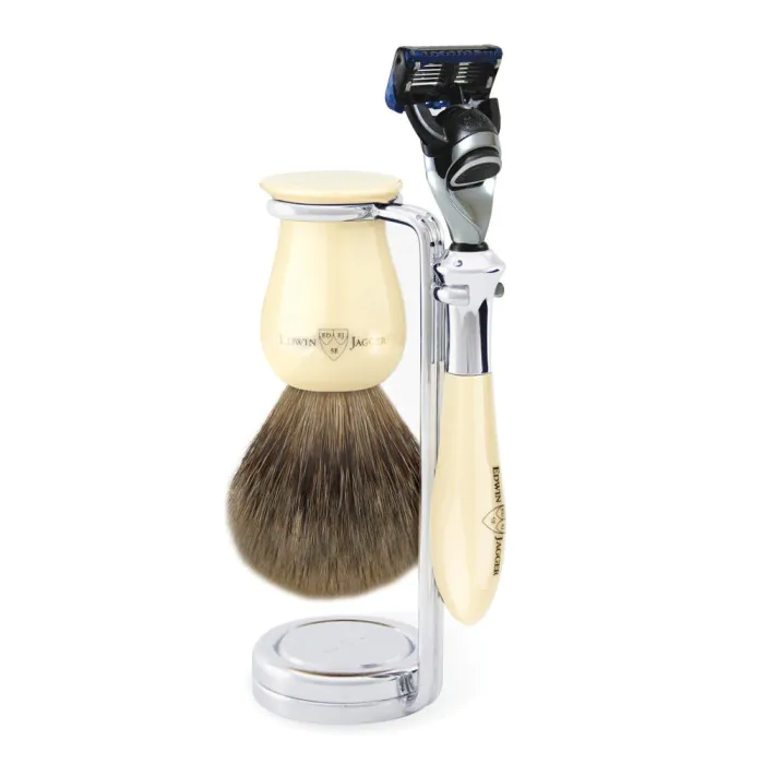 Edwin Jagger Gillette® Fusion® ProGlide® Razor Shaving Set Plaza Imitation Ivory 3pc