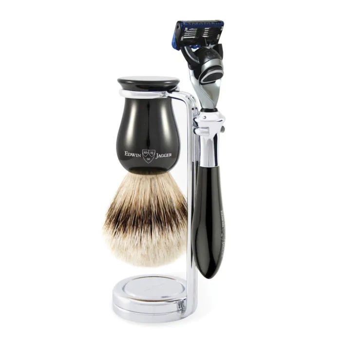 Edwin Jagger Gillette® Fusion® ProGlide® Razor Shaving Set Plaza Imitation Ebony 3pc