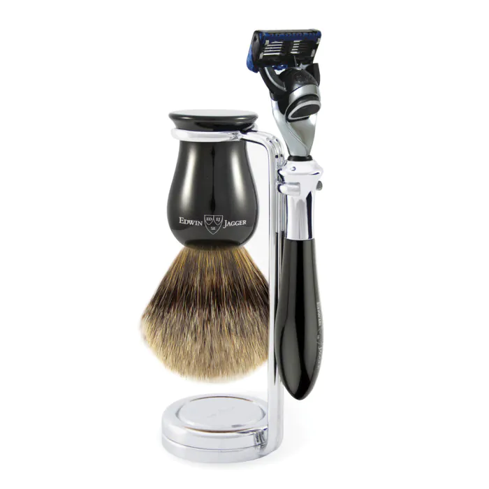 Edwin Jagger Gillette® Fusion® ProGlide® Razor Shaving Set Plaza Imitation Ebony 3pc